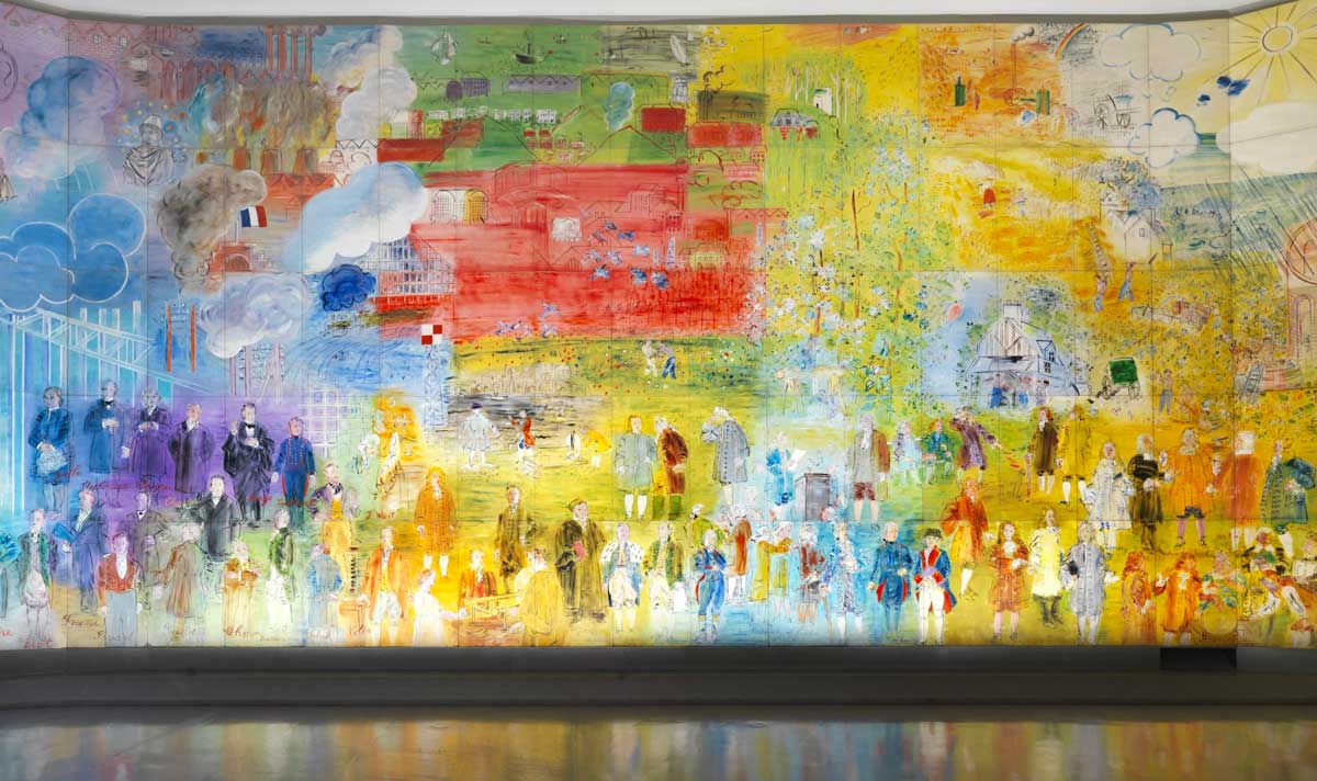 A giant painting representing the various usage of electricity